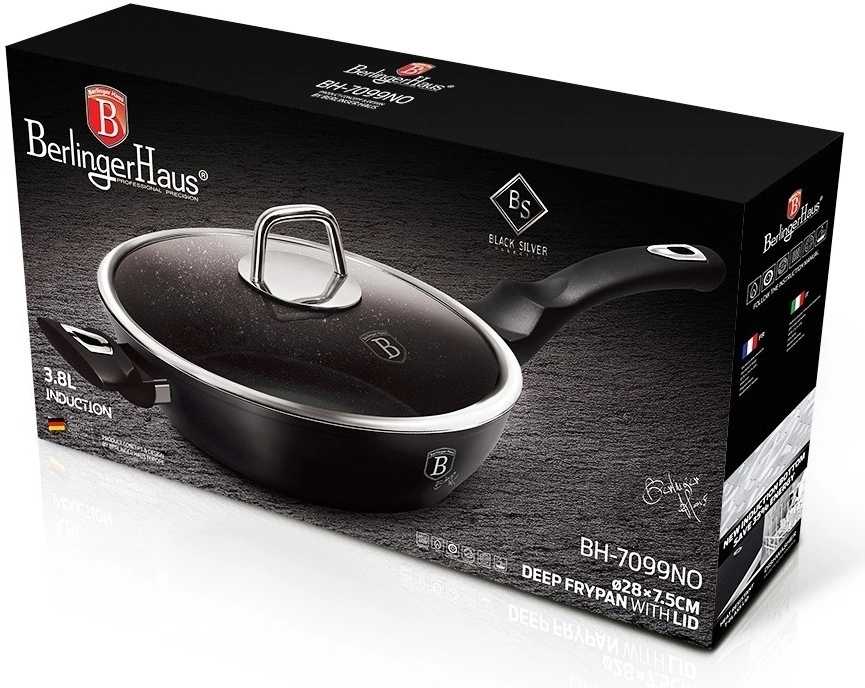 Berlingerhaus Pánev s poklicí s mramorovým povrchem 28 cm Black Silver Collection