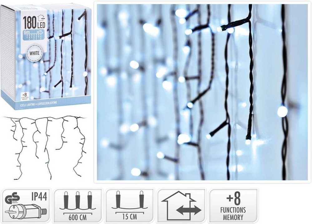 Homestyling Světelný řetěz RAMPOUCHY bílá 180 LED / 6 m