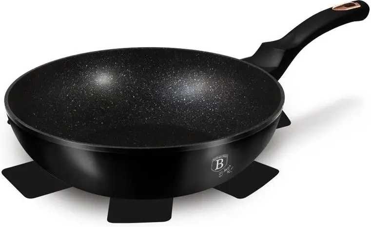 Berlingerhaus Pánev WOK s mramorovým povrchem 30 cm Black Rose Collection