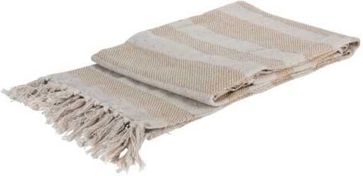 Homestyling Deka se střapci bavlna 130 x 170 cm béžová