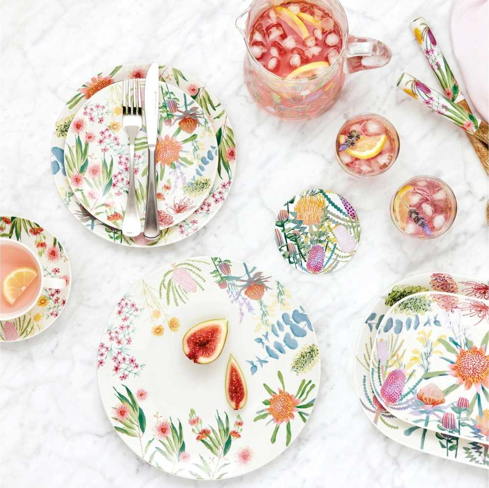 Maxwell & Williams Native Blooms Sada 4 ks podložek pod hrnek, Native Blooms, 10.5 cm