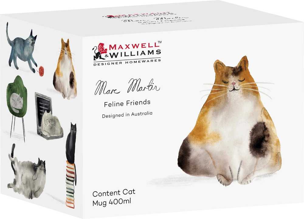 Maxwell & Williams Feline Friends Hrnek Well Read Cat, Feline Friends, 400 ml