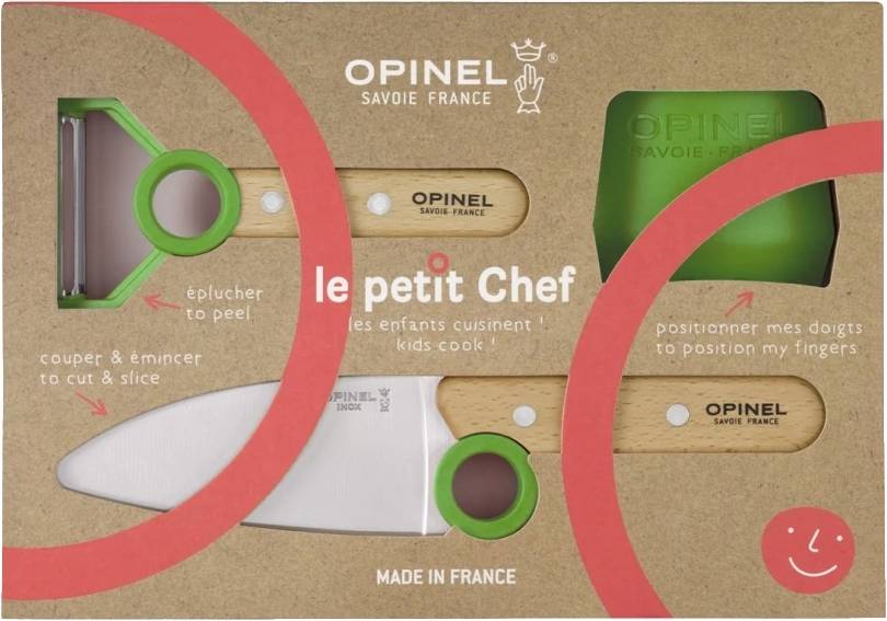 Opinel Le Petit Chef Dětská kuchařská sada, zelená