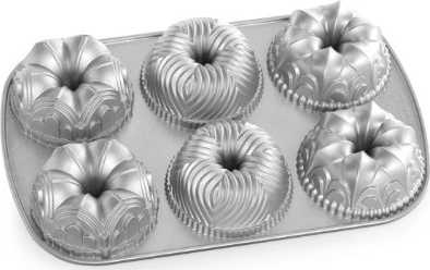 Nordic Ware ProCast Bakeware Forma na 6 minibábovek 1,4 l Katedrála Lilie Bavaria