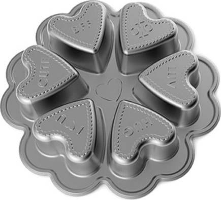 Nordic Ware Spring & Summer Collection Forma na 6 dortíků SRDÍČKA