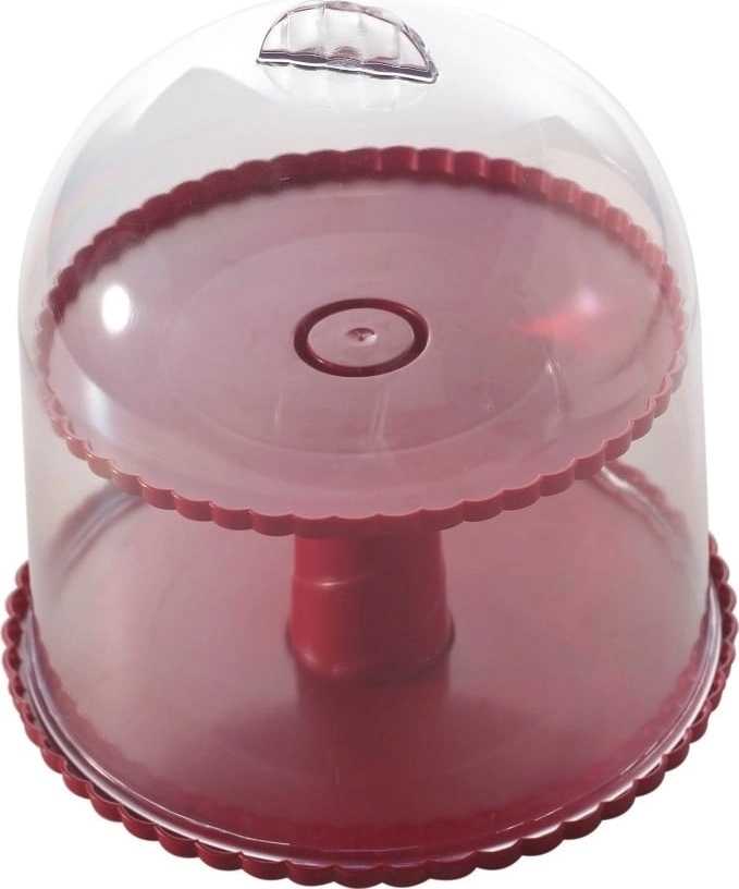 Nordic Ware Etažér s poklopem 25,4 cm červený