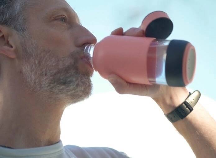 Lékué Láhev na vodu, Bottle to go, 600 ml, lososová