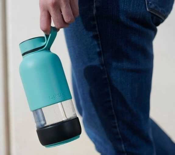 Lékué Láhev na vodu, Bottle to go, 600 ml, lososová