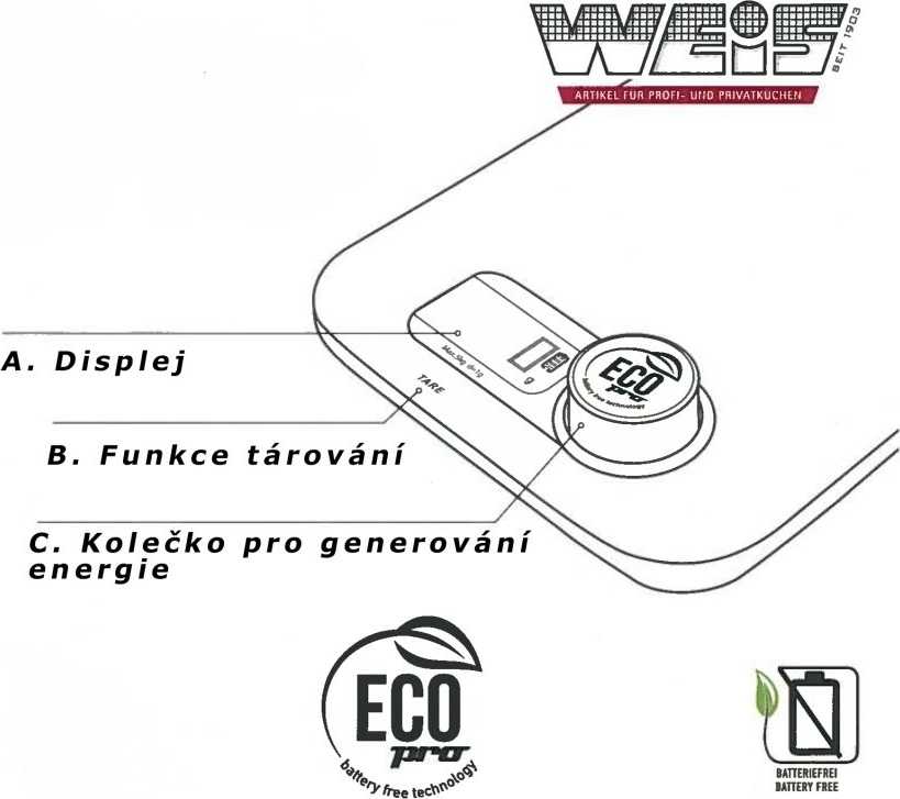 Weis Eco Pro Váha kuchyňská černá