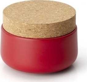 Continenta Dóza keramická s korkovým víkem 13 cm červená
