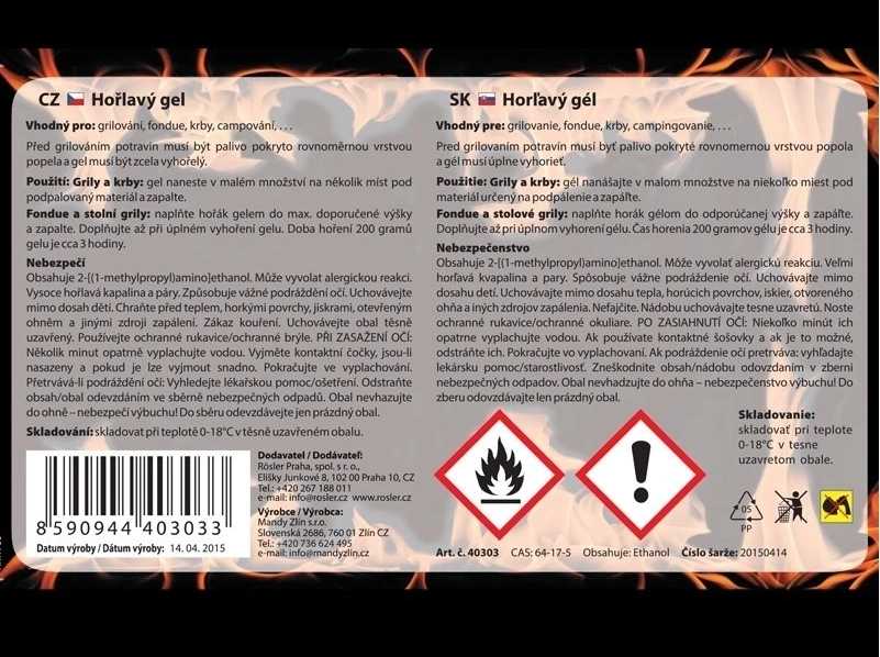 Mandy Hořlavá gelová pasta 4 kg