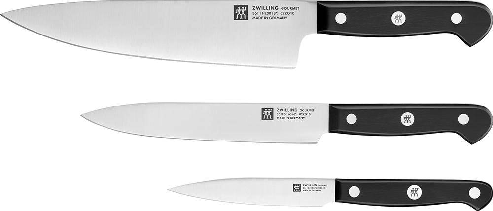 Zwilling Sada 3 nožů Gourmet, kuchařský nůž, plátkovací a špikovací nůž