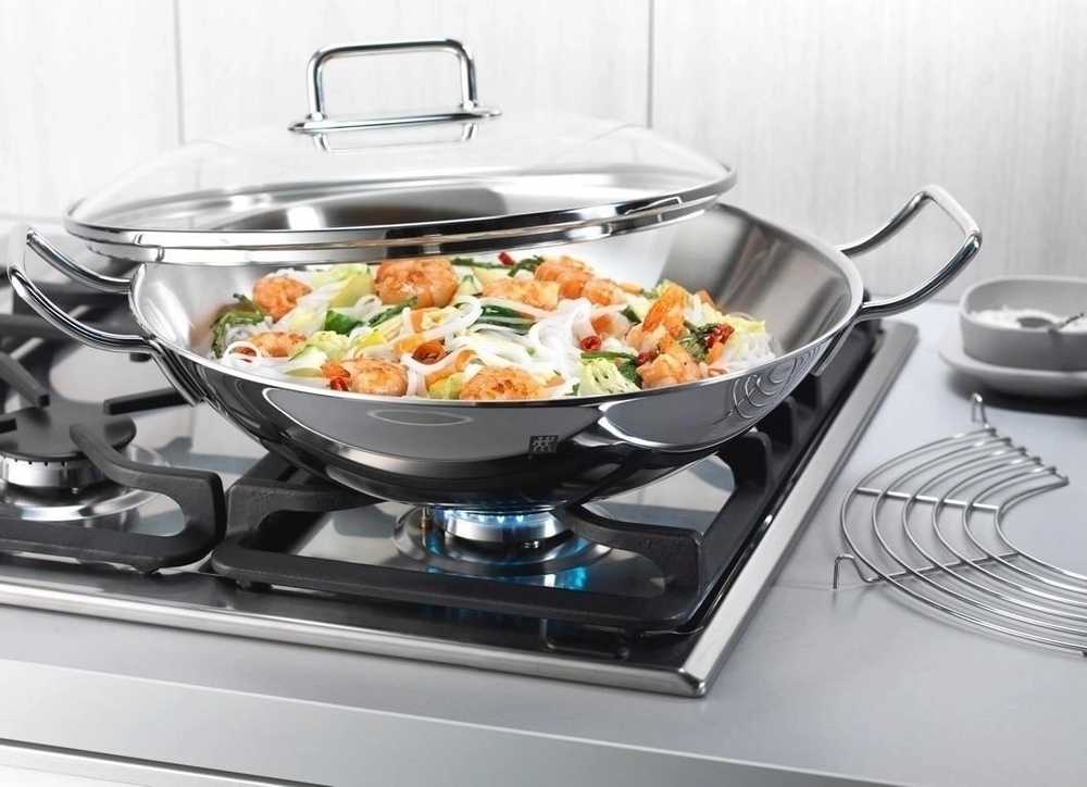 Zwilling Plus nerezová pánev wok 32 cm se skleněnou poklicí