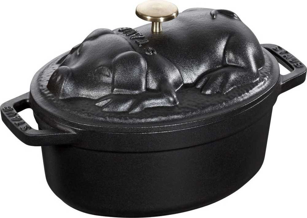 Staub Litinový hrnec Cocotte s poklicí ve tvaru vepře, Ø 17 cm