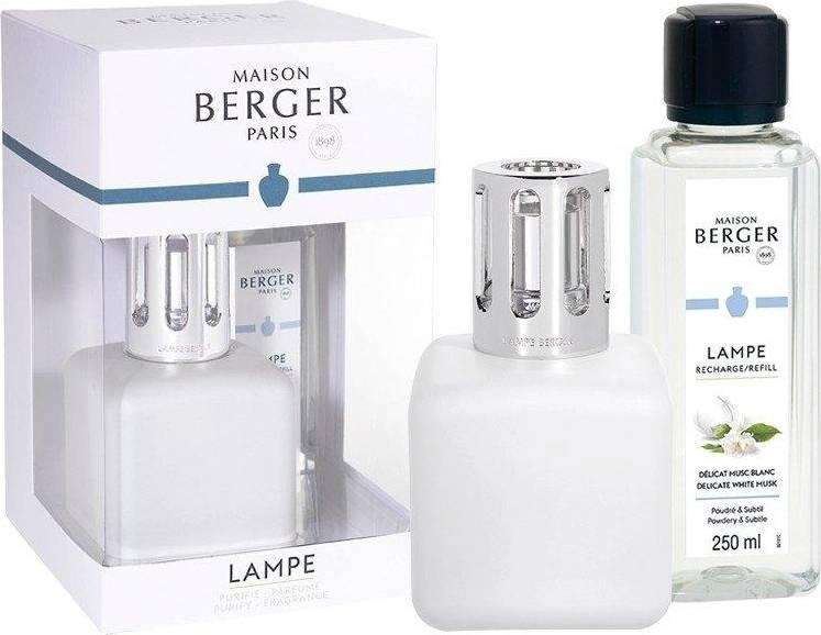 Maison Berger Paris Dárková sada: katalytická lampa Glacon + Jemné bílé pižmo, 250 ml