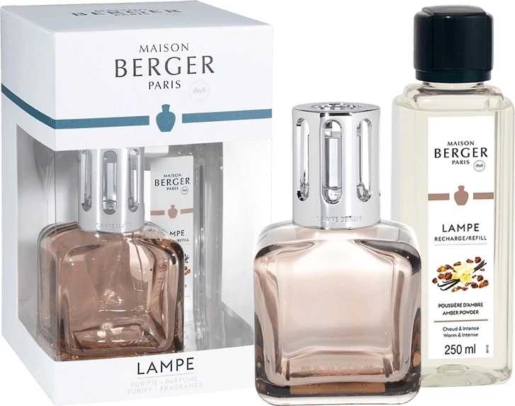Maison Berger Paris Dárková sada: katalytická lampa Glacon béžová + Ambrový prach, 250 ml