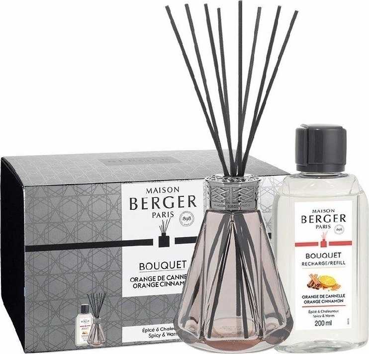 Maison Berger Paris Dárková sada: Aroma Difuzér Pyramide růžový + Pomeranč a skořice, 200 ml