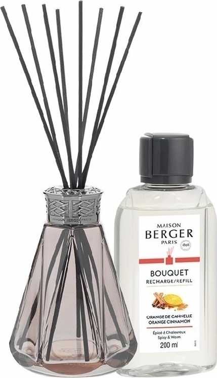 Maison Berger Paris Dárková sada: Aroma Difuzér Pyramide růžový + Pomeranč a skořice, 200 ml