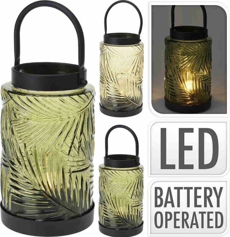 Progarden Lucerna s LED žárovkou skleněná 20 cm žlutá KO-HZ1952270zlut