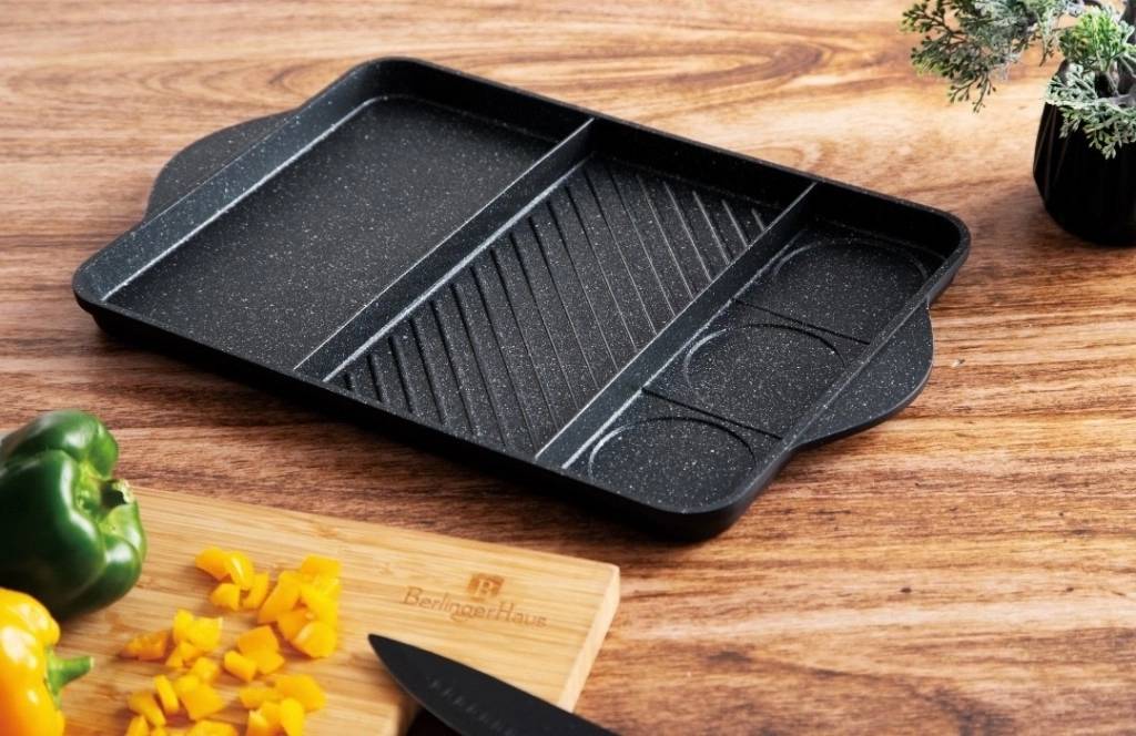 Berlingerhaus Grilovací deska s mramorovým povrchem 3v1 Granit Diamond Line BH-7730