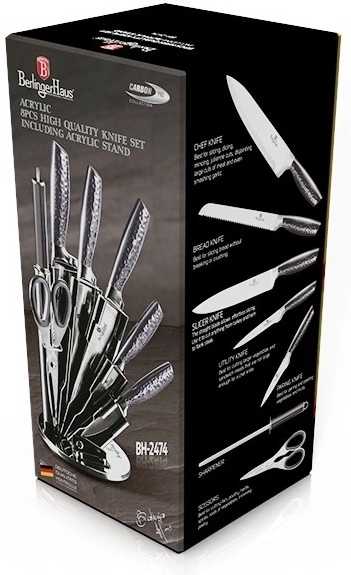 Berlingerhaus Sada nožů ve stojanu 8 ks Carbon PRO Line Blacksmith BH-2474