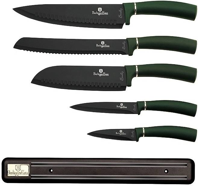 Berlingerhaus Sada nožů s magnetickým držákem 6 ks Emerald Collection