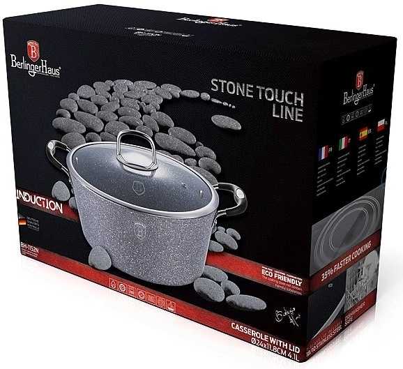 Berlingerhaus Kastrol s mramorovým povrchem 24 cm Gray Stone Touch Line BH-1152