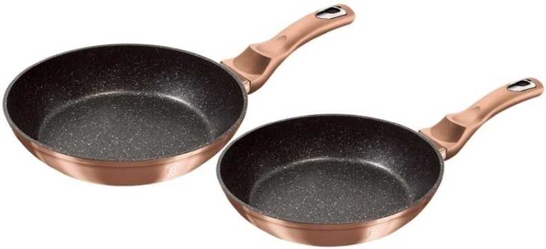 Berlingerhaus Pánev s mramorovým povrchem sada 2 ks Rosegold Metallic Line BH-1611