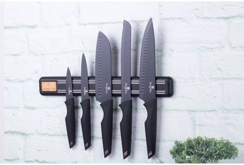 Berlingerhaus Sada nožů s magnetickým držákem 6 ks Black Rose Collection BH-2698