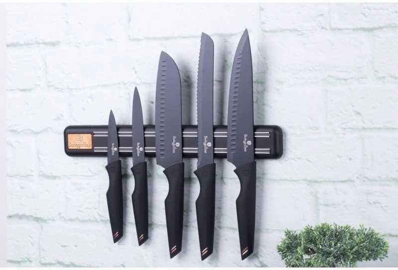 Berlingerhaus Sada nožů s magnetickým držákem 6 ks Black Rose Collection BH-2698