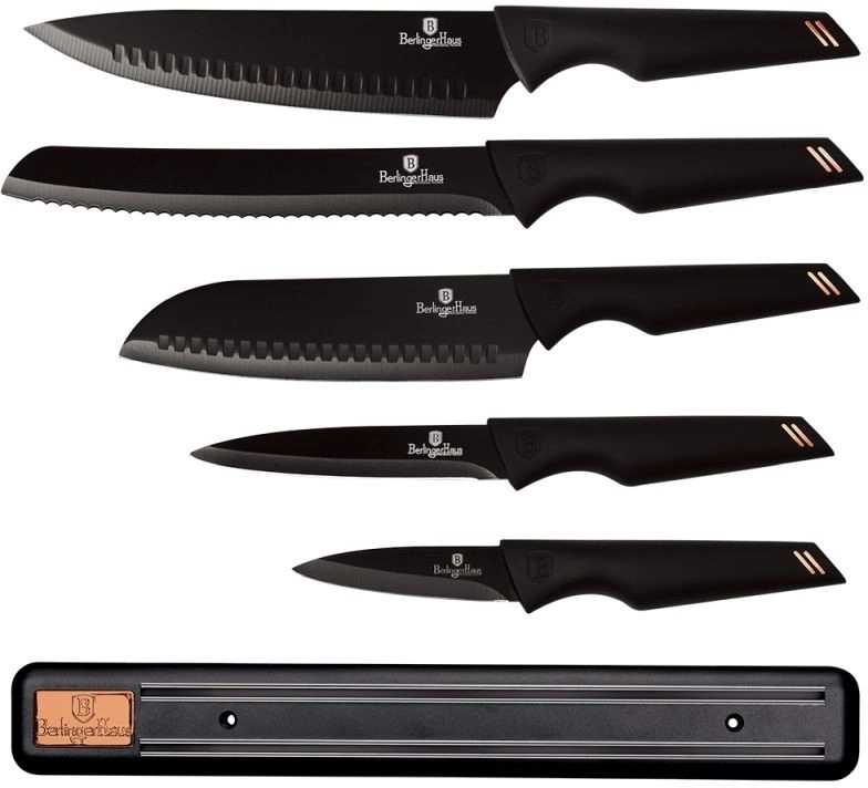 Berlingerhaus Sada nožů s magnetickým držákem 6 ks Black Rose Collection BH-2698