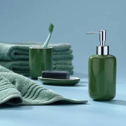 Kela Dávkovač mýdla Isabella keramický list zelený 18,0cm 7,5cm 400,0ml KL-22007