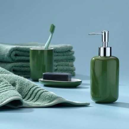 Kela Dávkovač mýdla Isabella keramický list zelený 18,0cm 7,5cm 400,0ml KL-22007