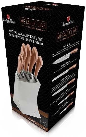 Berlingerhaus Sada nožů ve stojanu 6 ks nerez Rosegold Metallic Line BH-2375