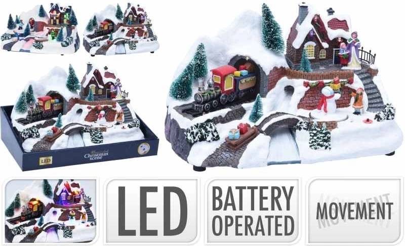 Homestyling Vánoční ozdoby scéna LED osvětlení KO-ACJ000180