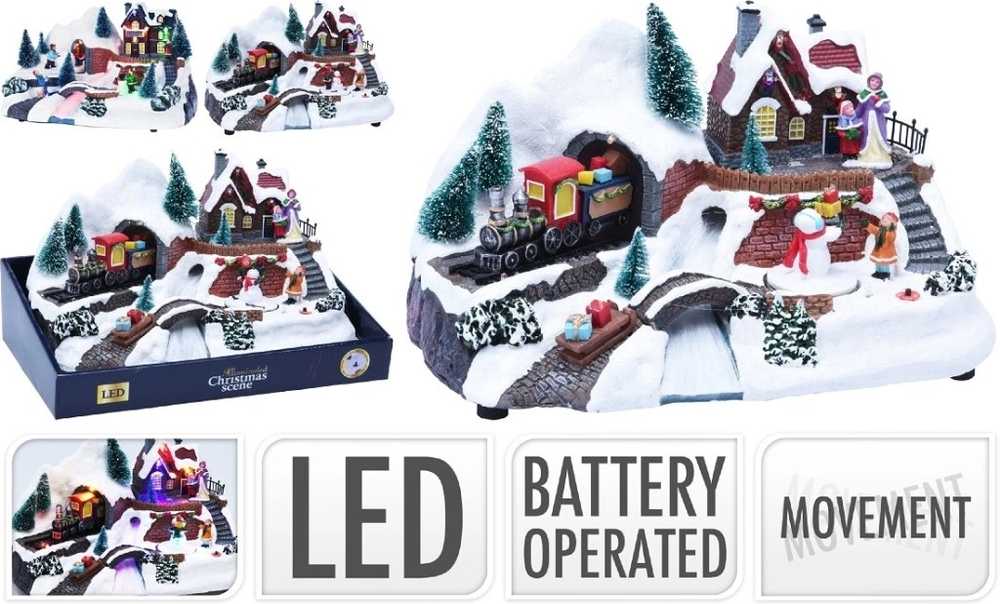 Homestyling Vánoční ozdoby scéna LED osvětlení KO-ACJ000180