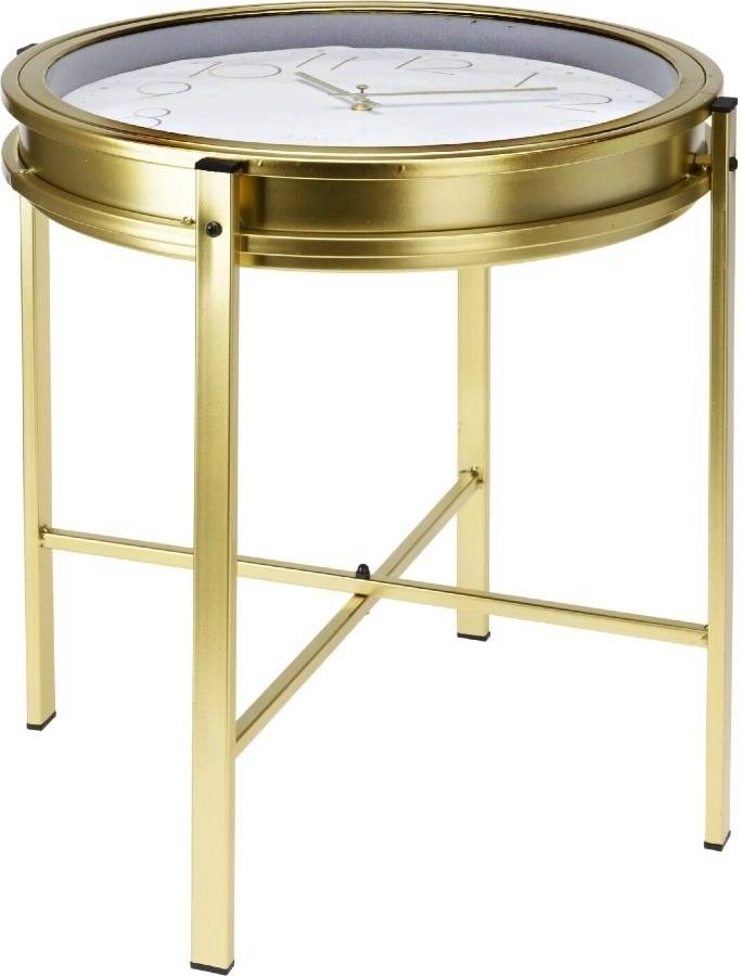 Homestyling Konferenční stolek s hodinami kulatý 42 x 40 cm KO-HZ1961990