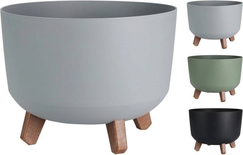 Progarden Květináč / obal s nožičkami průměr 29x17 cm šedá KO-Y89300070seda