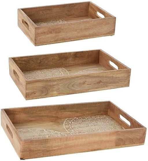 Excellent Servírovací podnos dřevěný sada 3 ks KO-A65001100