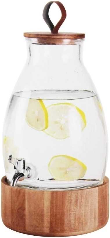 Excellent Zásobník na nápoje dávkovací sklo / dřevo 5,5 l KO-CD1100100