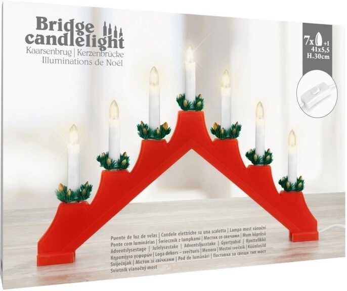 Homestyling Vánoční dekorace 7 svíček LED červená KO-AX8000070