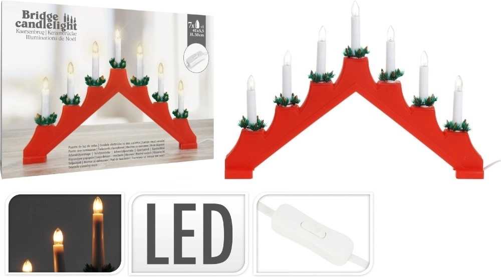 Homestyling Vánoční dekorace 7 svíček LED červená KO-AX8000070
