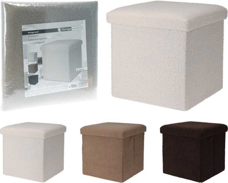 Homestyling Taburet / podsedák s úložným prostorem 38 x 38 cm bílá KO-170487380bila