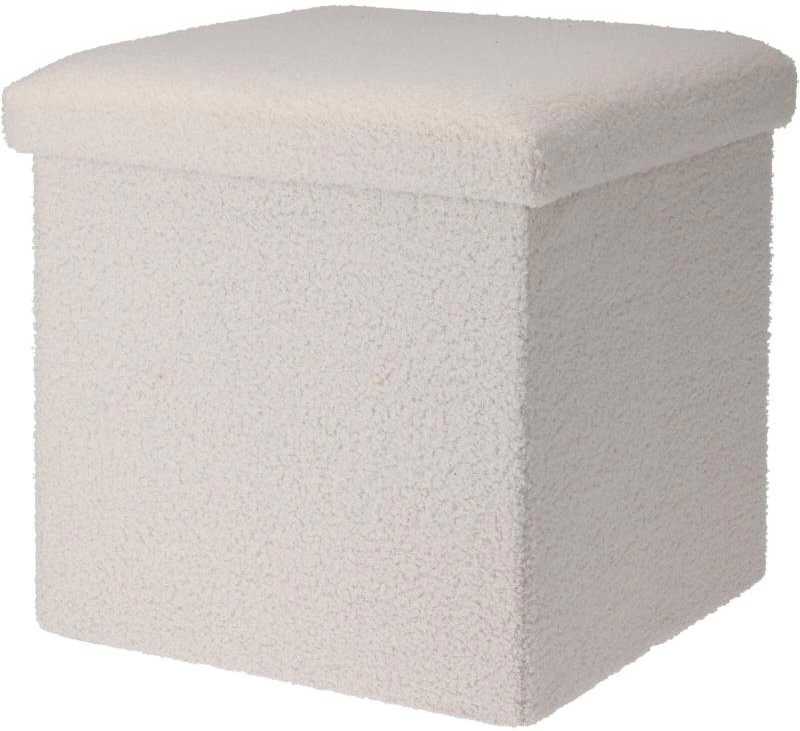 Homestyling Taburet / podsedák s úložným prostorem 38 x 38 cm bílá KO-170487380bila