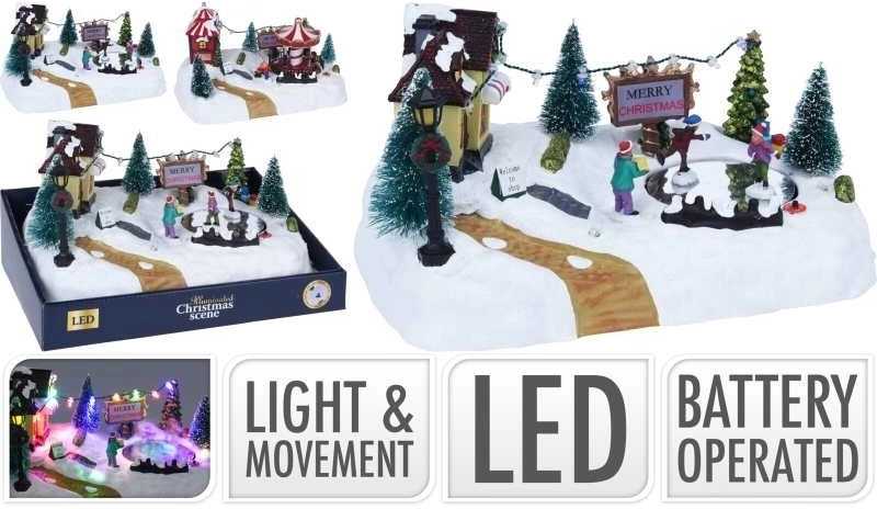 Homestyling Vánoční ozdoby scéna LED osvětlení KO-ACJ000170