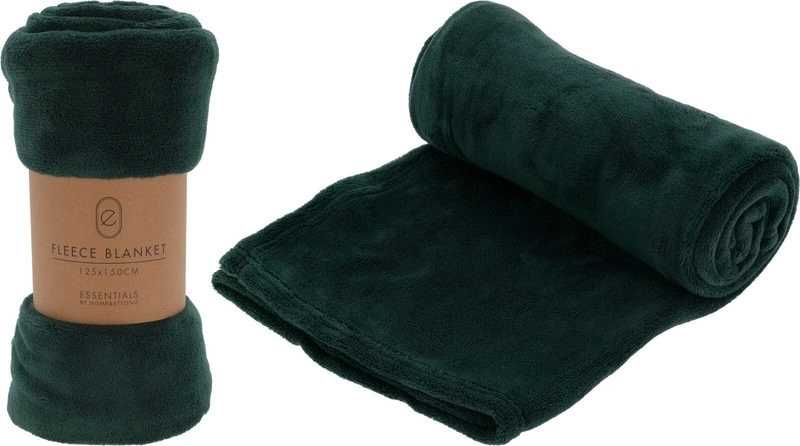 Homestyling Deka fleece 125 x 150 cm ESSENTIALS tmavě zelená KO-HZ1011820