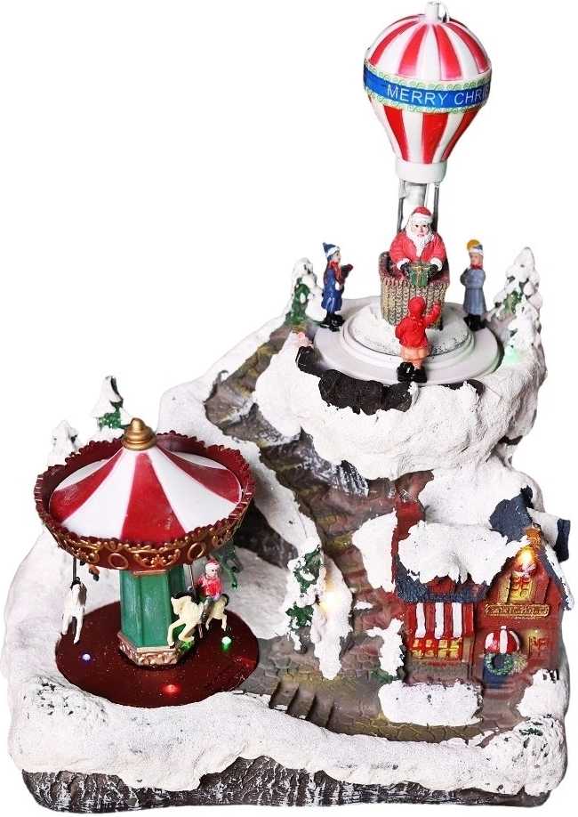 Homestyling Vánoční ozdoby scéna 245x117x295 mm KO-ACD003010