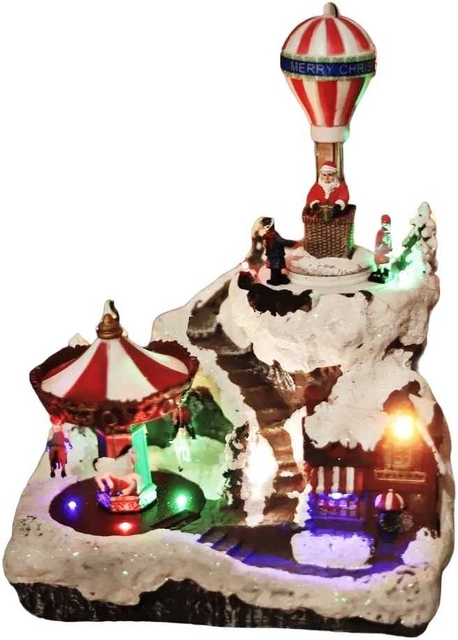 Homestyling Vánoční ozdoby scéna 245x117x295 mm KO-ACD003010