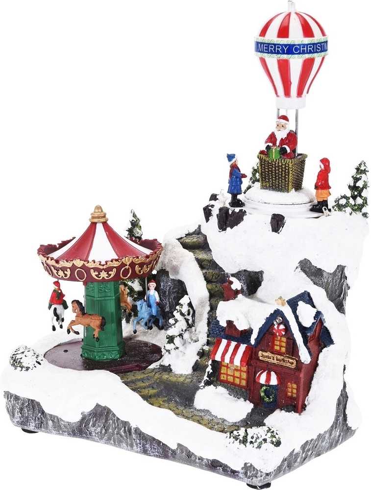 Homestyling Vánoční ozdoby scéna 245x117x295 mm KO-ACD003010