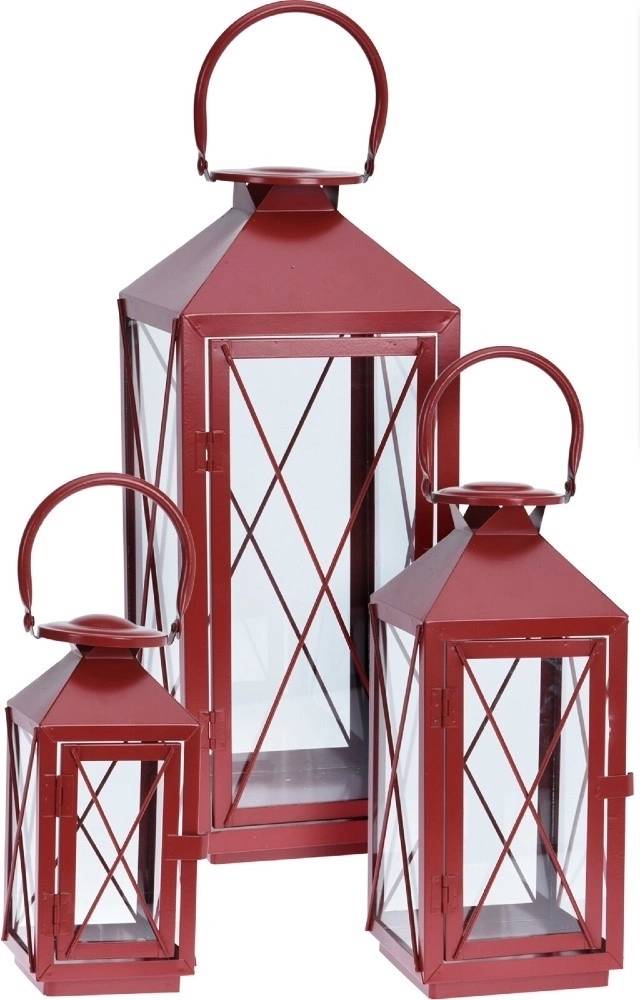 Progarden Lucerna kovová červená sada 3 ks KO-AAE331250